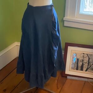 Vintage 80s Levi’s  bias cut ruffled wrap denim skirt